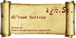 Érsek Szilvia névjegykártya
